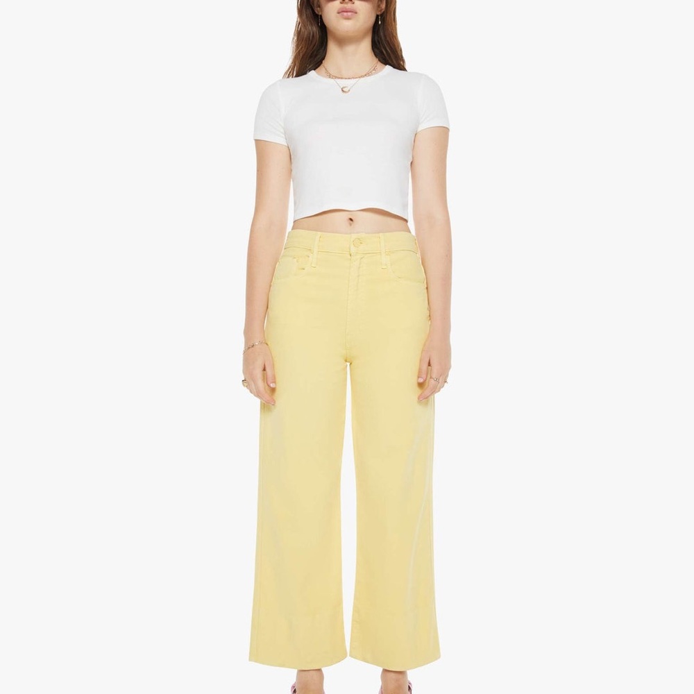 MOTHER Sunny Yellow Wide Leg Jeans - Picture 3 of 5